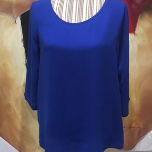 Express blue 3/4 length sleeve blouse